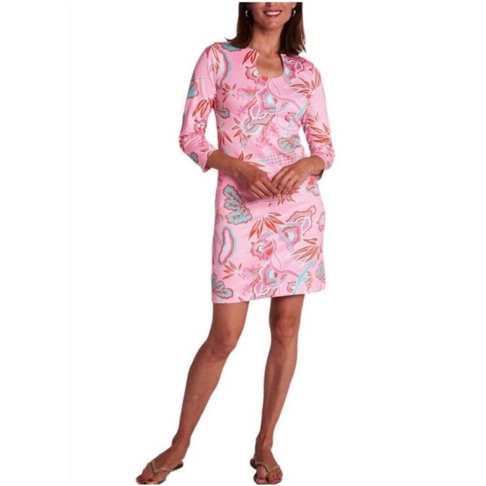 CK Bradley Jersey Islesboro‎ Dress Women's Small Winifred Pink Floral Feminine